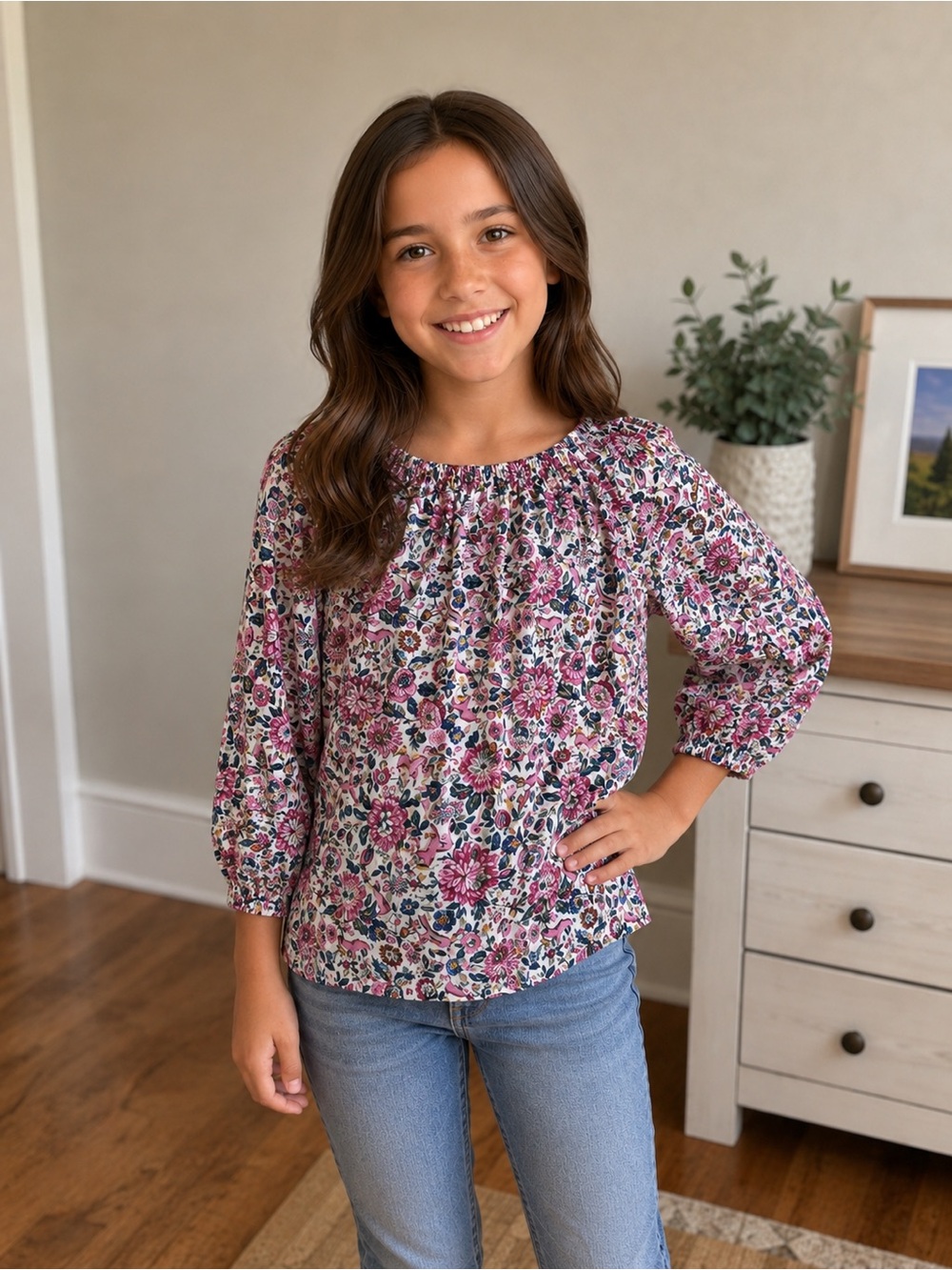Girls XL (14) Old Navy Floral Blouse